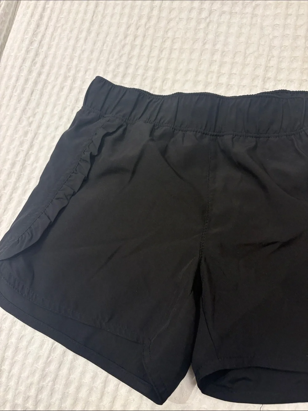 Old Navy Girls' Black and Coral Elastic-Waist Active Shorts